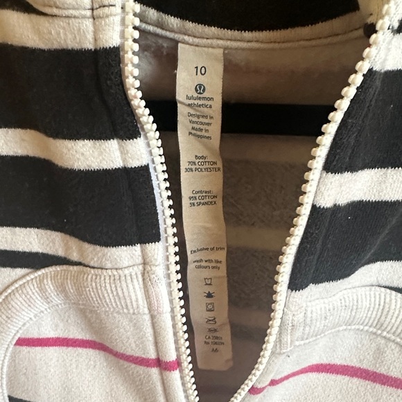 lululemon athletica Black and White Striped Jacket - Picture 2 of 3